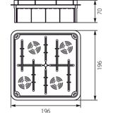 Flush-mounted box Pp/t 9 (196 x 196 x 68.5)