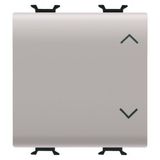 THREE-WAY SWITCH 1P 250V ac - 10AX - NEUTRAL BUTTON - SYMBOL UP-DOWN - 2 MODULES - NATURAL SATIN BEIGE - CHORUSMART
