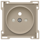 Finishing set for socket outlet with pin earthing and shutters, for Niko Rocker and Niko Toggle, champagne coated