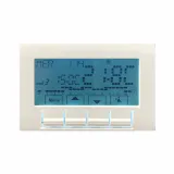 Electronic chrono thermostat with display 230V, Domus S44, color RAL 9010 - glossy finish - 3 Mod