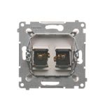 Single-pole switch + two-pole switch - 2 push buttons, 16AX, white matt
