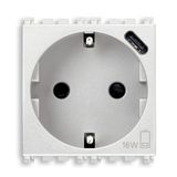 2P+E 16A DE SICURY outlet +USBC 15 white