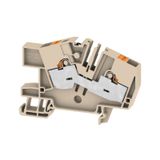 Multi level installation terminal block, PUSH IN, dark beige, 6 mm², 41 A, 800 V, Number of connections: 2, Number of levels: 1