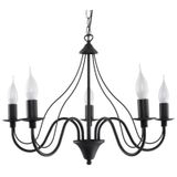 MINERVA CHANDELIER 5 BLACK E14 5X40W IP20