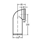 WC connection elbow 90', white