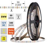 LED strip SMD2835 EWW, 60LED/m, 4,8W/m, DC 12V, 340lm/m, CRI90, IP54, 8mm, 5m