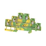 Multi-tier modular terminal, PE terminal, PUSH IN, 1.5 mm², Green/yellow