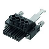 PCB plug-in connector, female plug, 7.62 mm, Number of poles: 4, 180°, Clamping yoke connection, Clamping range, max. : 10 mm², Box