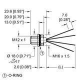 M12 Power Flange Front-mounted   FS46PT-0.5/M16