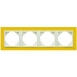 FOUR-GANG FRAME YELLOW/ICE