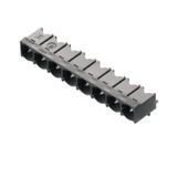 PCB plug-in connector, male header, closed side, THT solder connection, 7.62 mm, Number of poles: 8, 90°, Solder pin length (l): 3.2 mm, tinned, black, Box