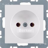 Soc. out. out earthing contact, screw terminals, Q.1/Q.3, p. white vel