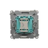Bell Button, (module), 10AX, quick connection, Silver matt, metalic