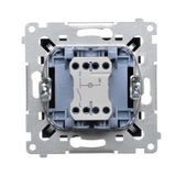 Double socket outlet without earthing, with shutters, (module), 16A, 250V, Screw, cream white/electro white