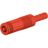 Laboratory adapter with sliding sleeve, 4 mm plug to 4 mm socket, red, CAT II, 24.0116-22