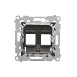 Single contact push button without pictogram, 10AX, graphite mat