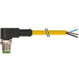 M12 male 90° A-cod. with cable PVC 4x0.34 ye UL/CSA 2m