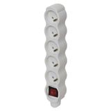 Power Strip without cable 5 sockets with switch, white
