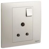 Mallia Senses - 1 gang British Standard switched socket outlet - 5A - Champagne
