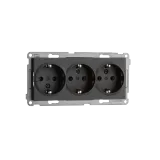 TRIPLE OUTLET RECESSED BLACK 6-PACK
