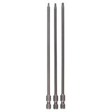 3-piece screwdriver bit set, Extra Hard T8; T10; T15; 152 mm