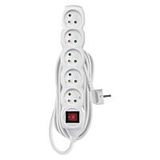 EMOS Extension cord 7m 5-socket with switch white PVC 1.5mm2