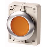 M30I-FDRL-A Illuminated pushbutton actuator, RMQ-Titan, flat, maintained, orange, blank, Front ring stainless steel