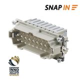 HDC insert, Male, 500 V, 16 A, Number of poles: 16, SNAP IN, Size: 6