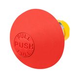 Palm push-button Ø 50, big dome, pull release, red