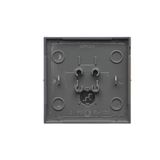 IP44 single socket outlet without frame seal - transparent flap, (module), 16A, 250V, Screw, cream white/electro white