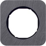 Frame 1gang, R.1, ant./black glossy, natural slate