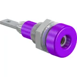 2 mm socket, flat plug connection, mounting Ø 6.4 mm, purple, 23.0060-26