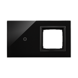 Touch panel 2 modules, Modul 1: 1 touch field, Module 2: space for Simon 54 module, Fixing: horizontal, volcanic lava