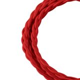 Textile Cable Twisted 2C Red 3m