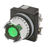 Push-button, full guard, illuminated, momentary, green, led BA9S 24V, N.O.+N.C.