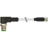 M12 male 90° / M8 female 0° A-cod. PVC 3x0.25 gy UL/CSA 2m