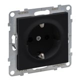 2P+E SOCKET SCHUKO STANDARD SCREW TERMINALS SHUTTERED BLACK