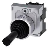 Coordinate switch, 22 mm, round, metal high gloss, black, vertical latching