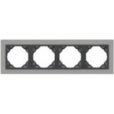 FOUR-GANG FRAME ALUMINIUM/GRAY