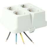 AK2-C4 Cover, integrated 4-way socket light grey