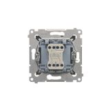 Double roller shutter button (1-0-2), 10A, cream white/electro white