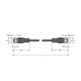 Actuator And Sensor Cable, PP-EPDM Extension Cable   RKCV8T-20-RKCV8T/TFW