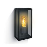 BLACK WALL LIGHT 12W E27 IP43