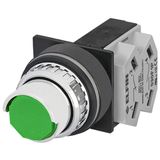 Push-button with half guard, green, N.O.+N.C.
