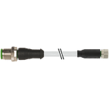 M12 male 0° / M8 female 0° A-cod. PUR 3x0.25 gy 4.5m