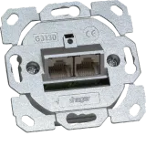 Data socket for 2 Cat.5E connections 8/8 pin shielded