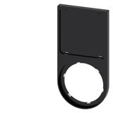 Label holder, flat, rounded, black, for labeling plate 27x 27 mm