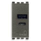 A+C-USB power unit 15W 5V 1M Metal