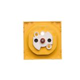 Double IP44 ITC socket cover for Keystone with descriptive field, (module), Gold matt, metalic