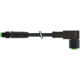 M8 male 0° / M8 female 0° A-cod. FEP 5x0,38 bk 0.6m